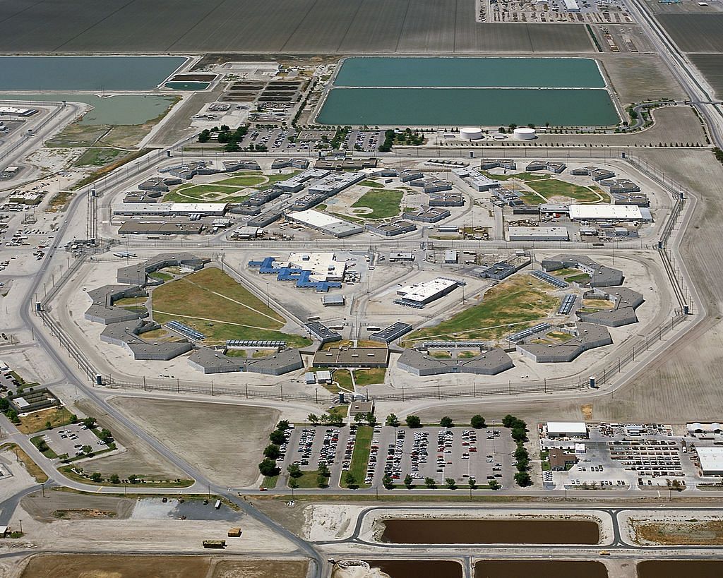 An aerial view of the Corcoran State Prison, California (image via Corcoran State Prison, California)